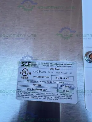 USED SCE STAINLESS STEEL INDUSTRIAL ENCLOSURE 7" X 20" X 24"