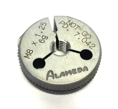 USED ALAMEDA M8 X 1.25-6G THREADED RING GAUGE NOT GO PD 7.042