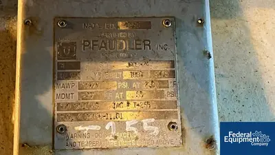 USED Pfaudler 500 Gal Pfaudler Glass Lined Horizontal Chemstore Receiver Tank, 55#
