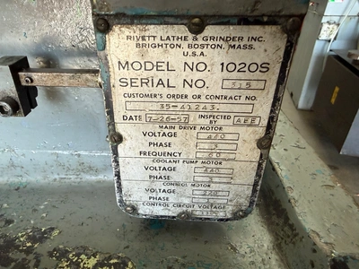 RIVETT 1020S LATHES, PRECISION, JEWELERS, TOOLROOM, Etc. | Wheeler Machinery Sales (5)