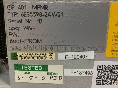 USED VAN DORN 6ES5 398-2AW21