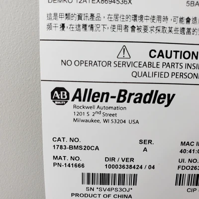 Used Allen-Bradley 1783-BMS20CGN PLC Ethernet Equipment California US | American Industrial Supply Co. #1460068