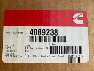 Cummins 85mm Gasket and Seal Kit PN 4089238