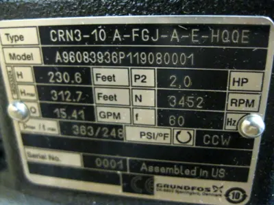 NEW Grundfos CRN3-10 A-FGJ-A-E-HQQE