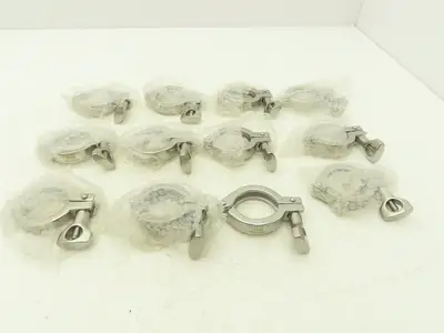 SOB 20CF2402 Steel Bolted Sanitary Clamp 304SS 1" to 1-1/2" Pipe Lot of 12