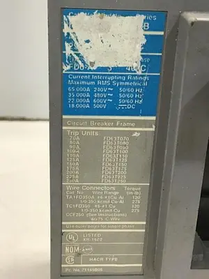 USED SIEMENS FD6 175 AMP