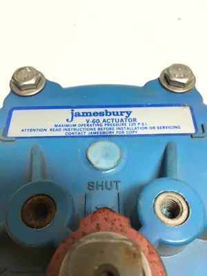 Jamesbury V-60 Pneumatic Valve Vane Actuator Maximum Operating Pressure 125PSI