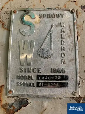 USED Sprout Waldron Sprout Waldron Twin Screw Pug Mill Mixer, Model DA40-20, S/S