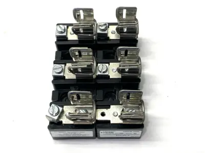 USED ALLEN-BRADLEY FUSE BLOCK HOLDER 3-POLE 600V 30A MISSING SCREW LOT OF 2