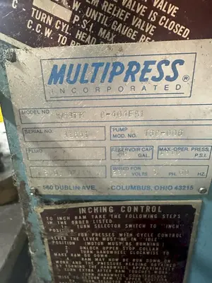USED MULTIPRESS WR37TM C-404FS1CAPACITY 4 TON