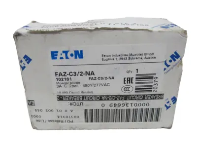 NEW EATON FAZ-C3/2-NA CIRCUIT BREAKER 3AMP 2 POLE FAZC32NA