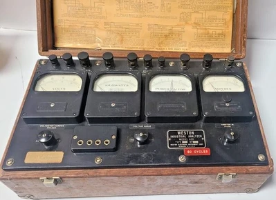 Vintage! Weston Electrical Volts Amperes Meter No. 639 Steam Punk Kilowatts