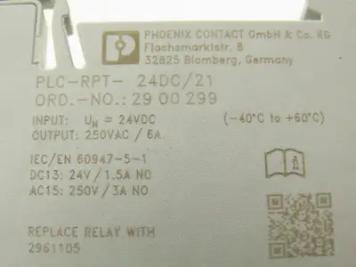 Phoenix Contact 2961105 Terminal Block Relay PLC-RPT-24DC/21 6A-250V Lot Of 5