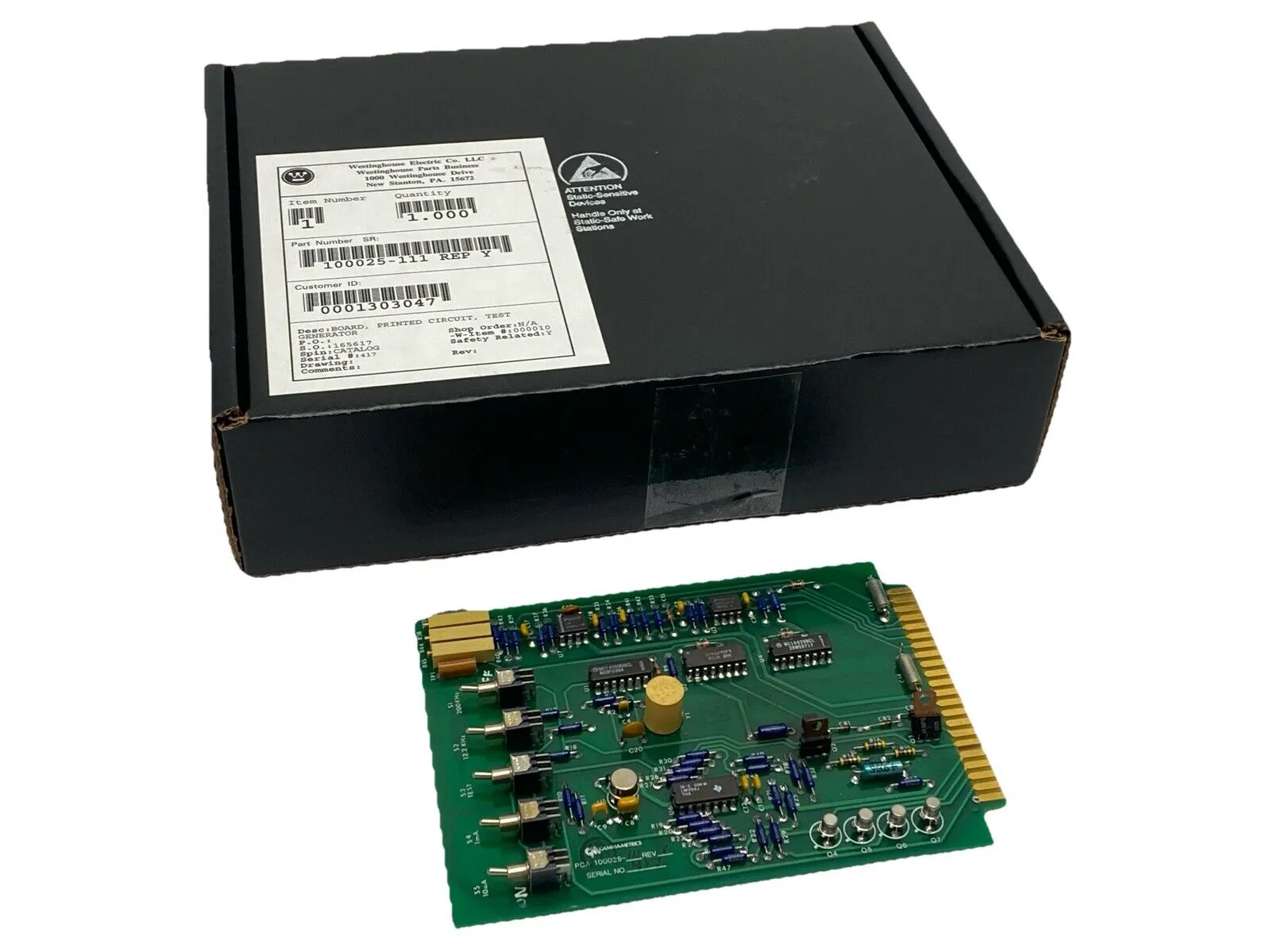 100025-111 | Westinghouse  Rep Y Test Generator PCB Assembly - For parts or not working
