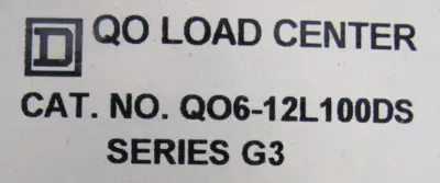 NEW SQUARE D QO6-12L100DS LOAD CENTER 100A 6 SPACES 12 CIRCUITS SER.G3