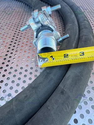 USED STEAM KING 205MB 1" 2 WIRE BRAID 250 PSI 232" FLEXIBLE HOSE W/ 1" NPT FITTINGS
