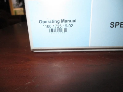 R&S 1166.1725.19-02 SPECTRUM ANALYZER OPERATION MANUAL