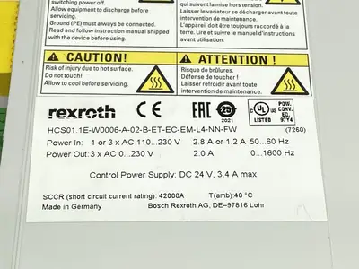 USED BOSCH REXROTH INDRADRIVE COMPACT CONVERTER