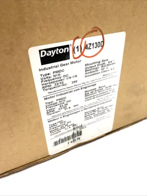 New | in-Stock Dayton Parallel DC Gearmotor 90V DC, TENV, 22 RPM, 280 in-lb Max Torque Gearmotors Michigan US | Maverick Industrial Sales #1398751