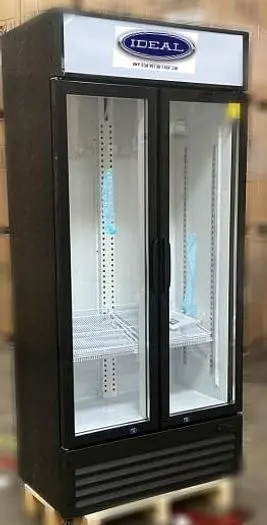 36" 2 door glass display refrigerator