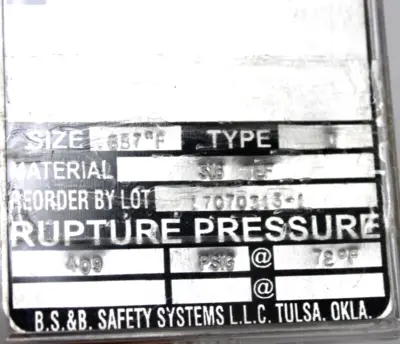 NEW LOT OF 3 ZOOK 316-TEF RUPTURE PRESSURE DISCS 316TEF