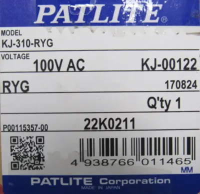 NEW PATLITE KJ-310 SIGNAL TOWER KJ310 RYG