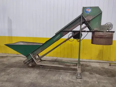 96" CP MFG MODEL #GC-100 "GLASSHOPPER" PORTABLE INCLINED CONVEYOR & GLASS CRUSHER: YOBRO #24416