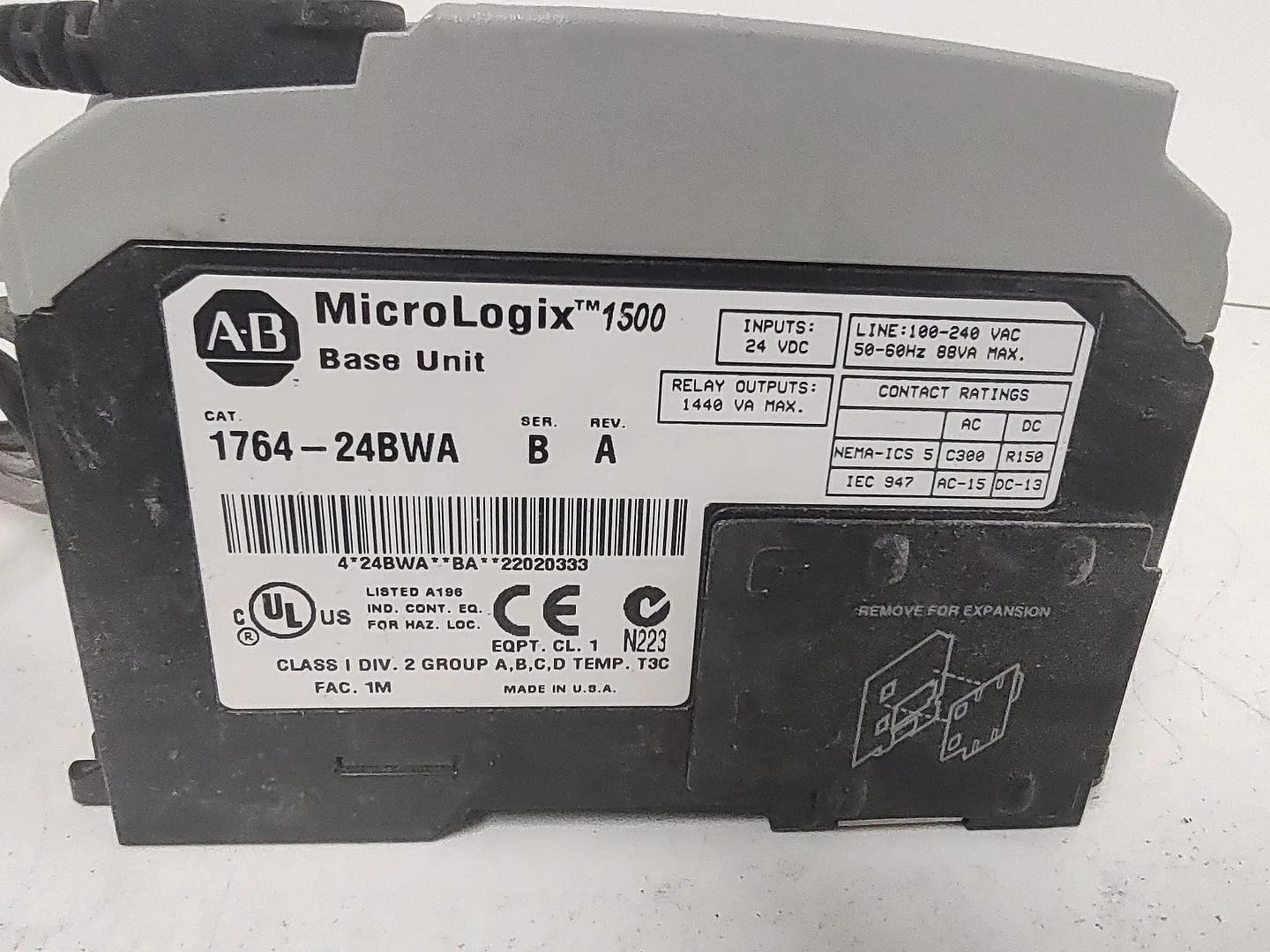 USED Allen Bradley 1764-24BWA