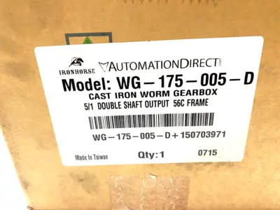 New | in-Stock Ironhorse Worm Gearbox Speed Reducer 5:1 Ratio Speed Reducers Michigan US | Maverick Industrial Sales #1473816
