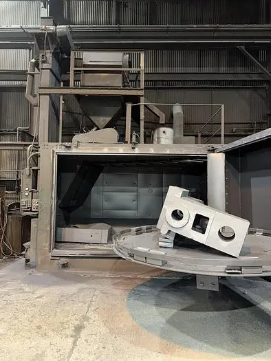 Used WHEELABRATOR 96" SWING TABLE SHOT BLAST MACHINE Tumble Shot Blaster (Tumblast) | World Equipment and Machine Sales #394303