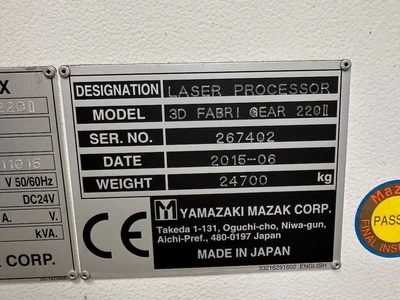 2015 MAZAK 3D FABRI GEAR 220 II Laser Cutters | Charter Auctions (47)