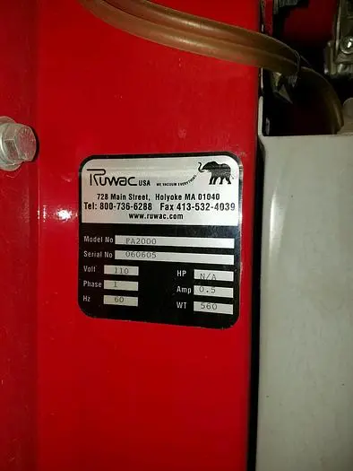 Ruwac Series FA 2000 Central Vacuum/Dust Collector System STOCK #3702