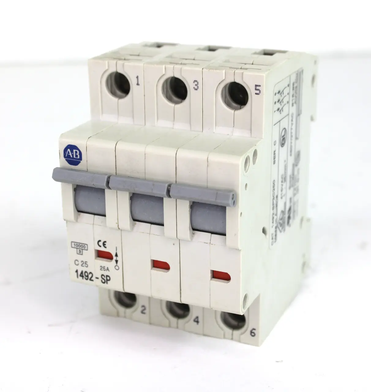 Allen Bradley 1492-SP3C250 3 Pole 25 Amp 480Y/277Vac Ser C Circuit Breaker