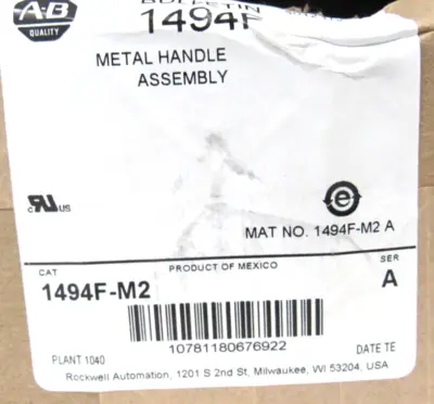 ALLEN BRADLEY 1494F-M2 METAL HANDLE ASSEMBLY SER.A 1494FM2 NEW SURPLUS