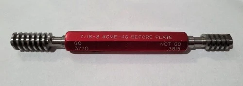 7/16-8 ACME-4G BEFORE PLATE GO & NO GO P.D. .3770 & NOGO P.D. .3815