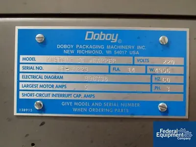 USED Doboy Doboy Packaging Mustang IV Horizontal Flow Wrapper