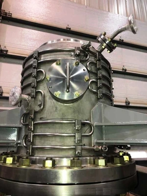 Tomoe TRV085HT vertical gas-tight decanter centrifuge, 316SS.
