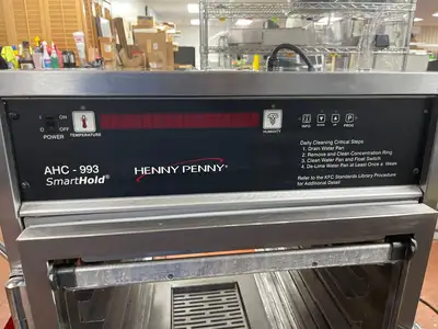 Used Henny Penny Used Henny Penny AHC-993 Humidified Heated Pass Thru Holding Cabinet 120V Hot Food Warming, Holding, & Transport Cabinets Illinois US | Falcon Restaurant Supply #1375649
