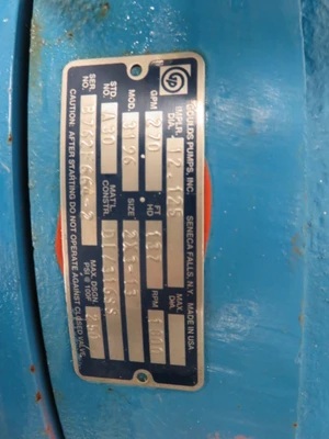Goulds pump model 3196 MTi size 2x3-13 material DI/316 with base and motor , Unused Spare Room