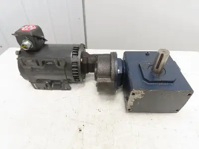 Grove Gear 60:1 Double Reduction Gearmotor 14 RPM Output RH 2Hp 460V 3PH 56C
