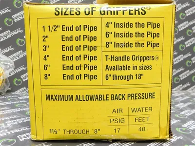 Box of 10 Cherne 270-245 4" Gripper Mechanical Plugs 17 PSIG