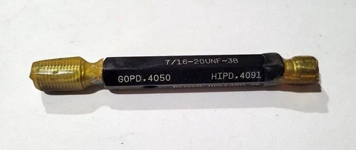 7/16-20 UNF-3B Thread Plug Gage GO & NO GO P.D. .4050 & HI P.D. .4091