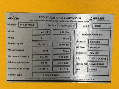 Used 2018 POLAR AIR "PRSK070003" Compressor Packages Texas US | MachineryMax #1488291