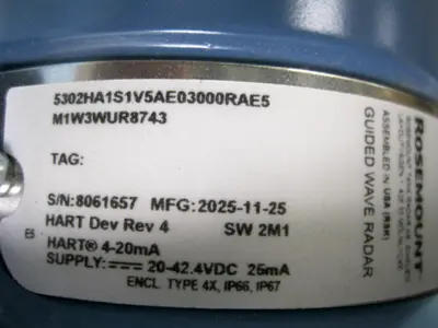 NEW Rosemount 5302 HA1S1V5AE03000RAE5 M1W3WUR8743