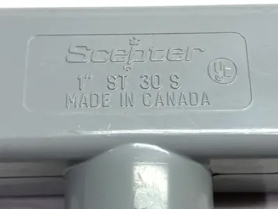 USED SCEPTER PVC CONDUIT BODY BODY T-STYLE LINE LEFT REMOVABLE COVER 1"
