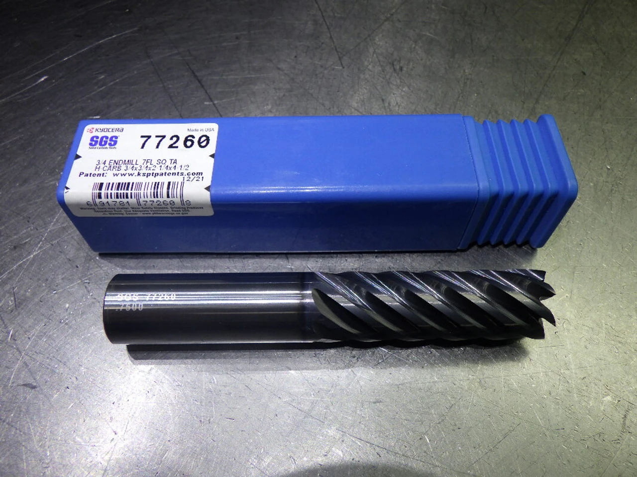 Kyocera/SGS 3/4" 7 Flute Carbide SQ Endmill 3/4" Shank 77260 (LOC2397)