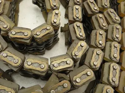 Non-Marking Rubber Top Double Strand Conveying Roller Chain 1/2" Pitch 11'