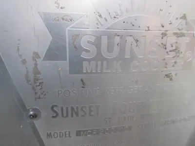 Sunset #MCR200U10, Refrigerated milk cooler w/milk master agitator drive