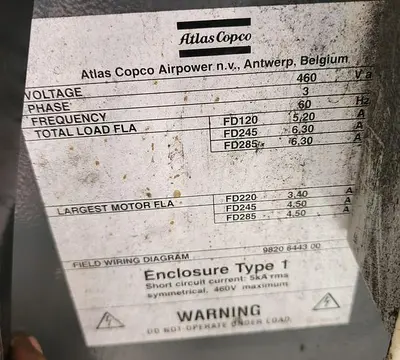 USED 2012 ATLAS COPCO FD220
