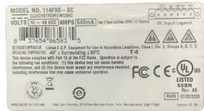 NEW RED LION CONTROLS N-TRON 114FX6-SC ETHERNET SWITCH 10-49VDC